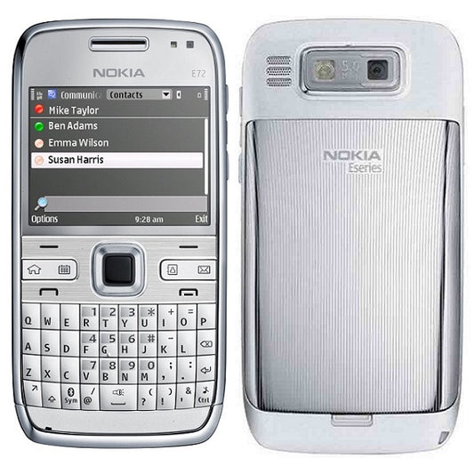 Nokia E72 Qwerty keypad phone Refurbished White
